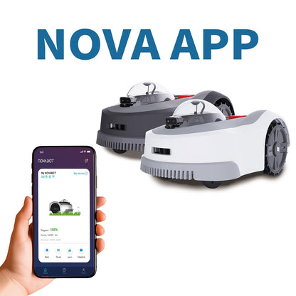 NOVABOT N2000 Robot Lawn Mower Perimeter Wire Free RTK+TOF+Vision Robotic Lawn Mower for 1.50 Acres Cut Height 0.8"-3.5" Adjustable APP Control AI-Assisted Mapping Virtual Boundaries Multi-Zone