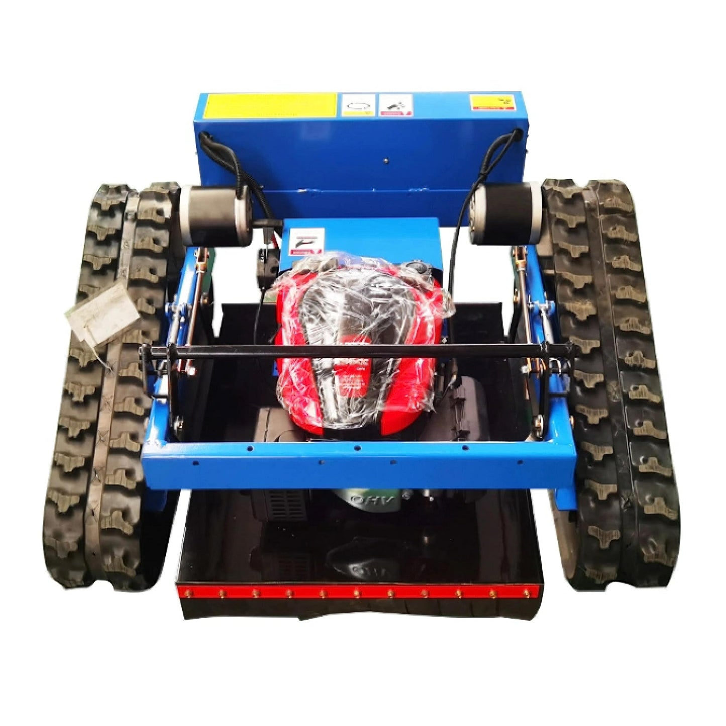 Robotuf Remote Control Lawn Mower Cordless 7.5HP Robotic Grass Cutter Self Propelled Crawler Home, Garden and Agricultural Use (Yamaha Engine, Blue)
